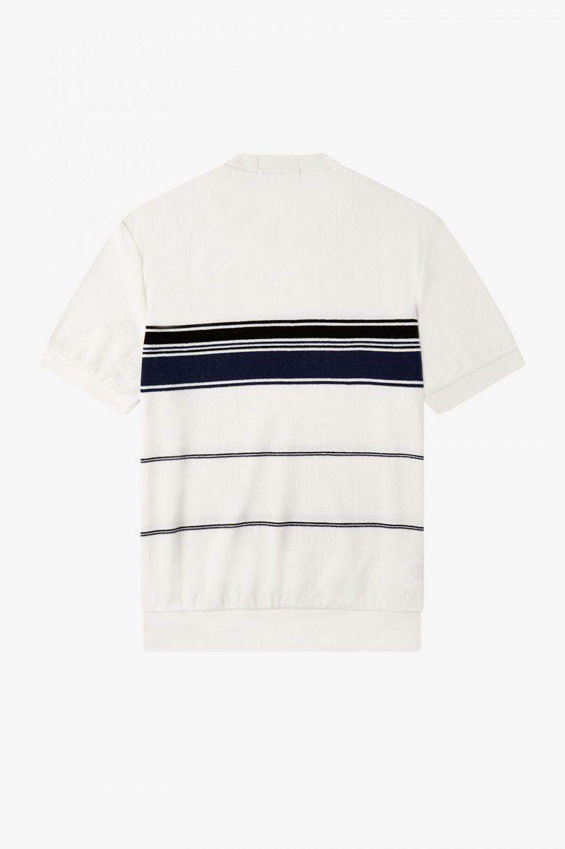 White Fred Perry M8802 Men's T Shirts | PH 1723OKIR